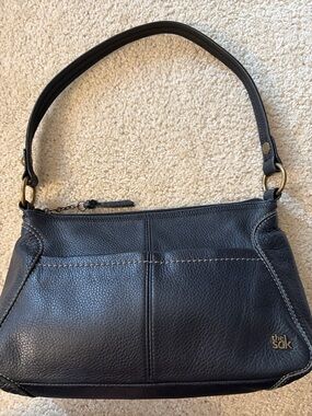 The Sak Soft Pebbled Leather Classic Black Shoulder Bag/Hobo Bag